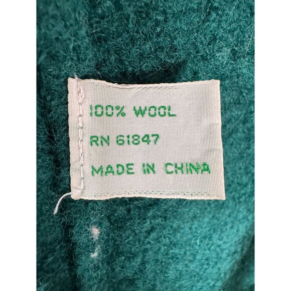 The Eagles Eye 80s Womens Wool Jacket With Velvet Collar Green Size 12 Vintage C - Picture 6 of 16